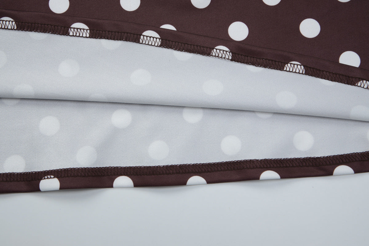 French Women Clothing Winter Printed Polka Dot Slim Fit Slimming Sheath Strap Dress for Women