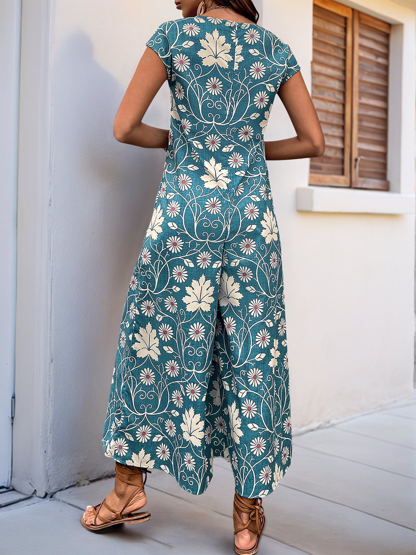 Summer Jumpsuit Printed Wide Leg Jumpsuit
