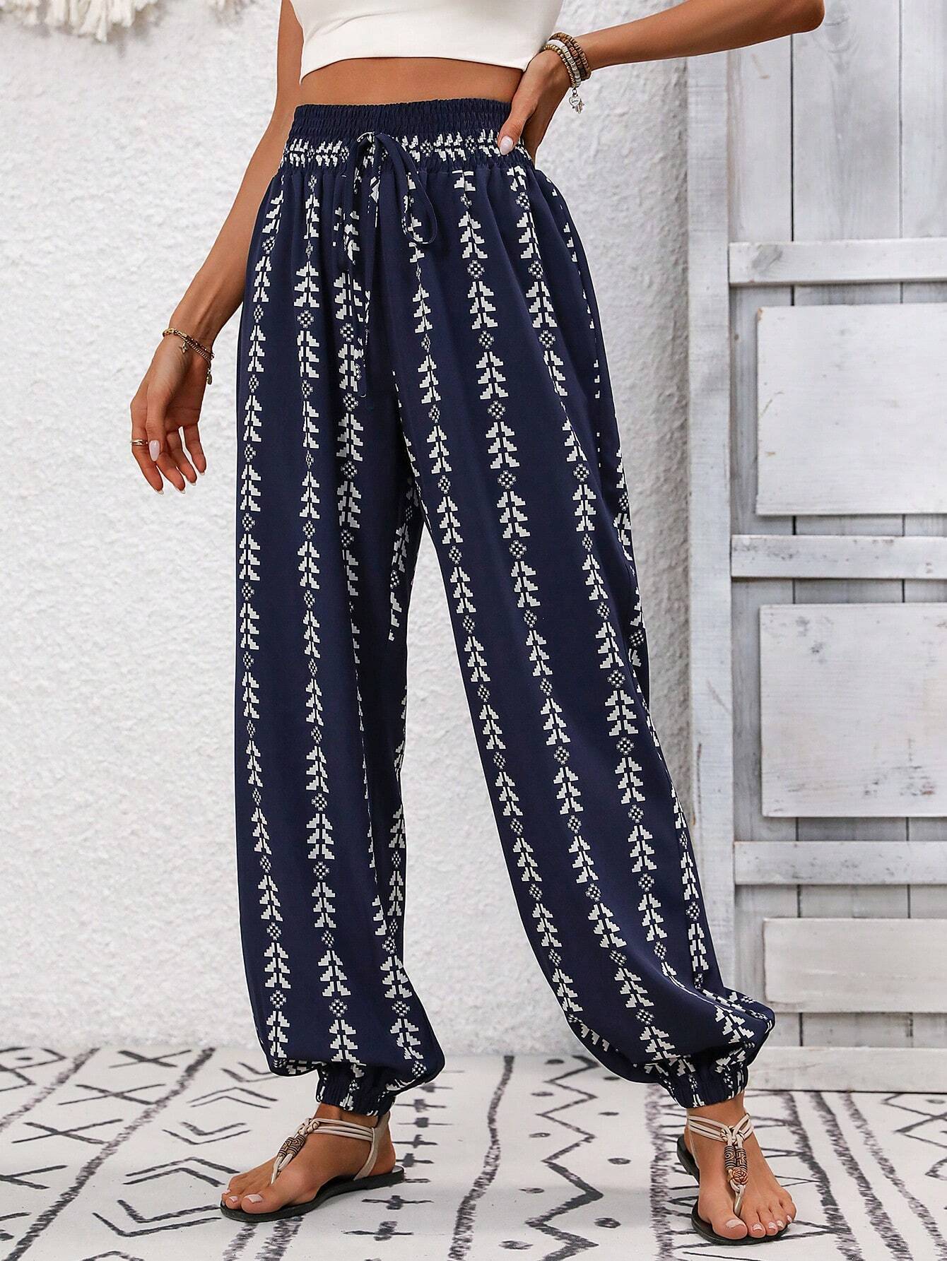 Women Clothing Spring Summer Mesh Wide Leg Knickerbockers Casual Pants