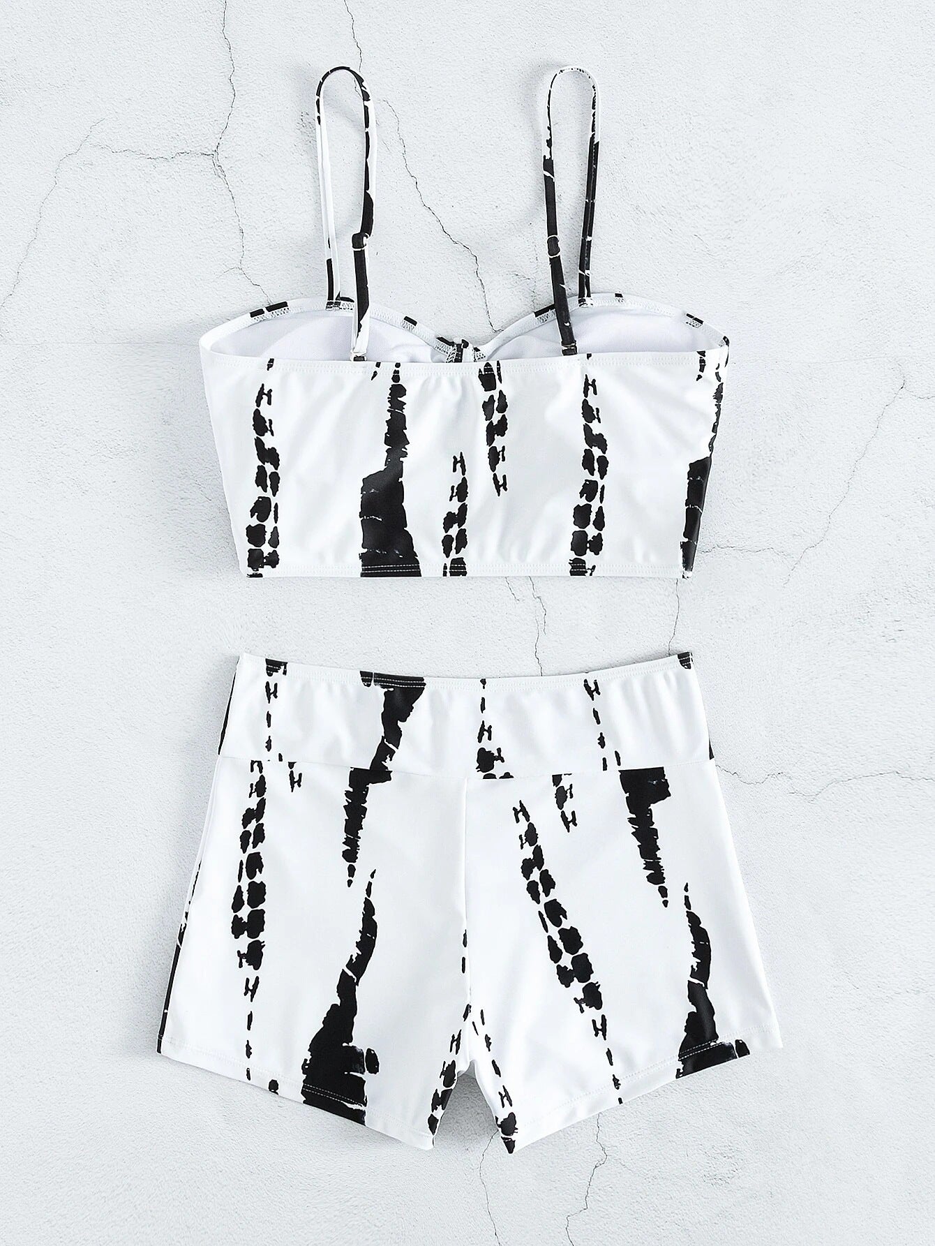 Swimsuit Women Split High Waist Boxer Lace Printing Conservative Internet Celebrity Swimsuit