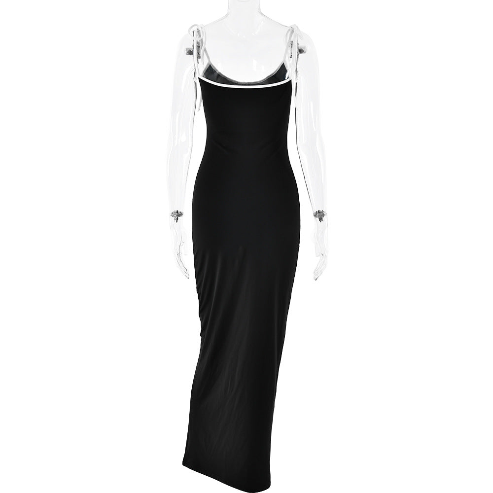 Autumn Sexy Sheath Slim Fit Maxi Dress Sleeveless Sexy Suspenders Dress