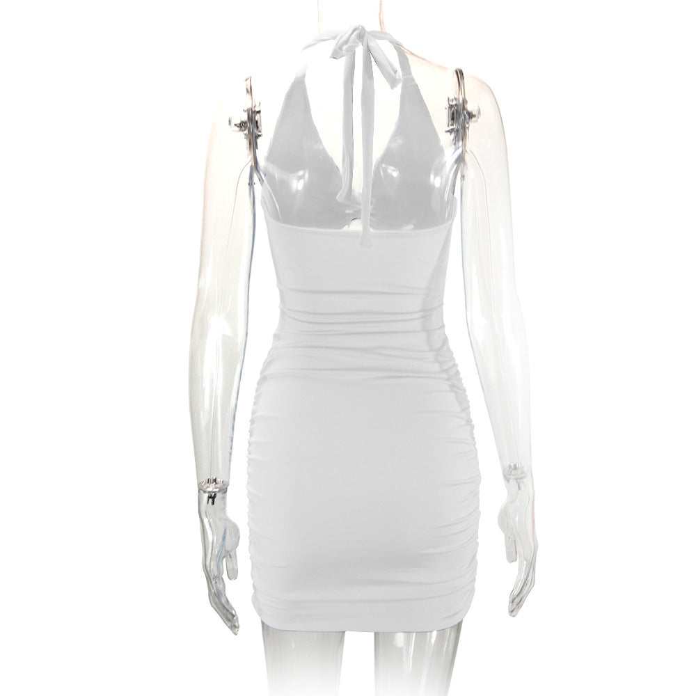 Summer Women Clothing Halter Backless Slim Sheath Sexy Dress