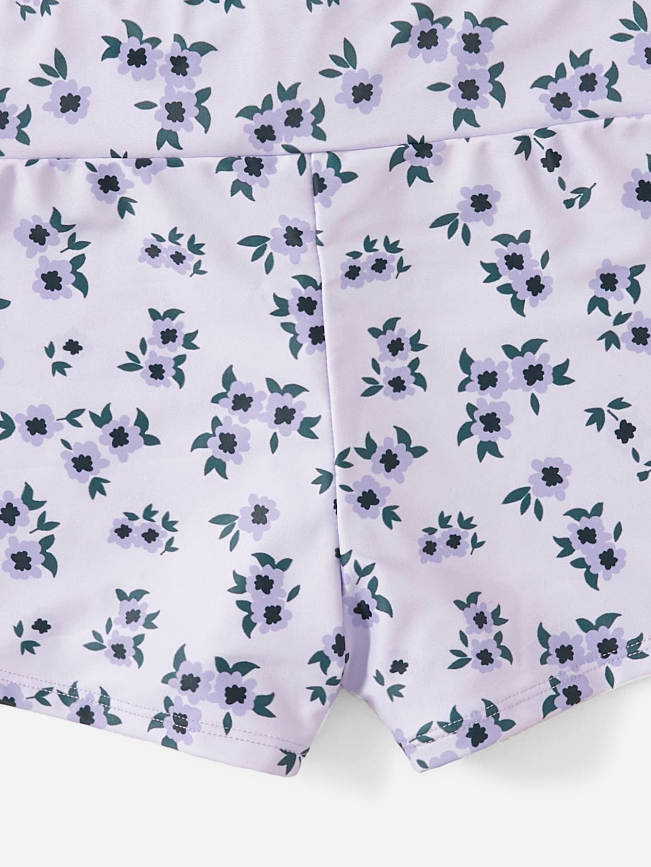 Swimsuit Women Split High Waist Boxer Floral Print Swimsuit