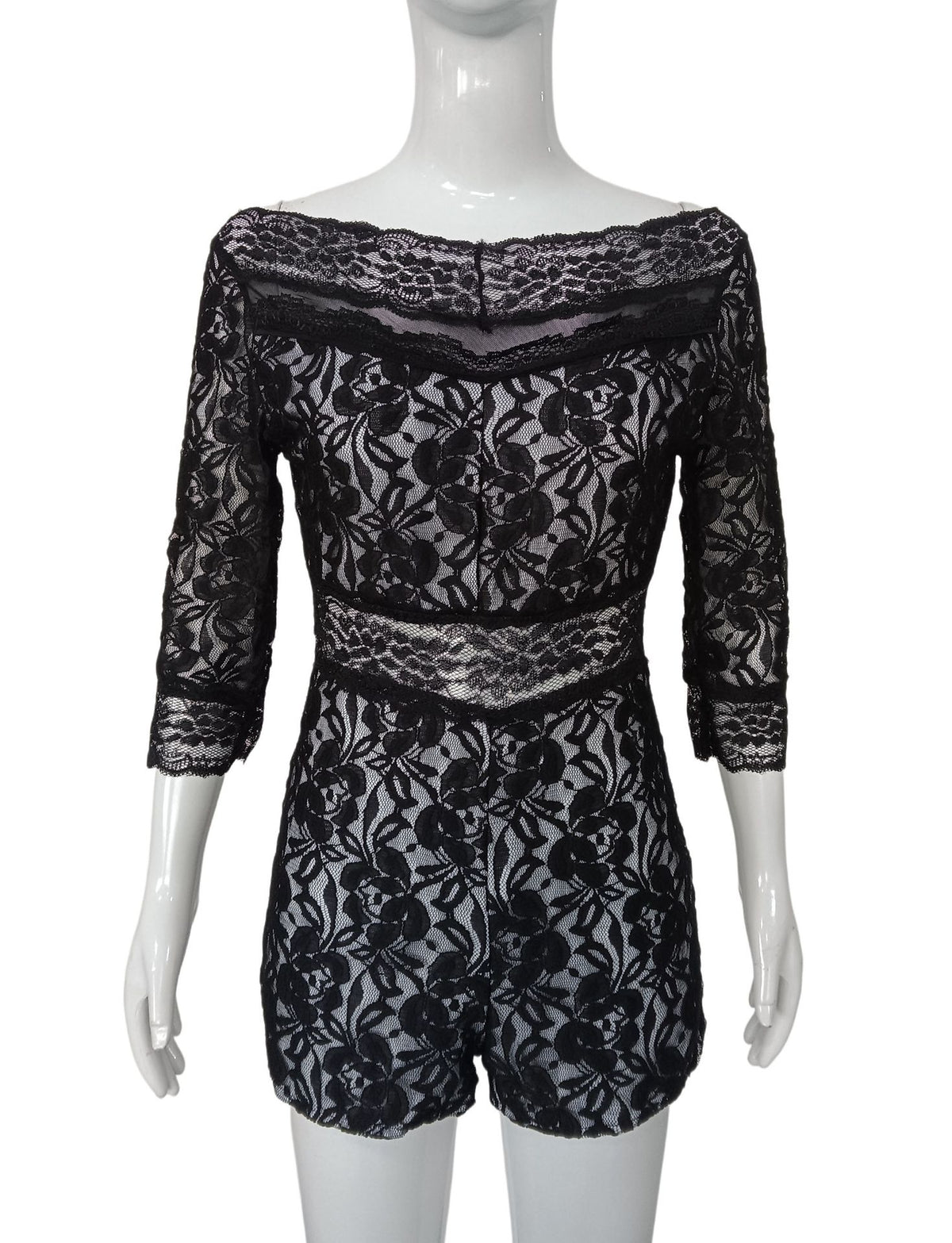 Women Clothing Lace off Shoulder Short-Sleeved Jumpsuit Women Summer Design Slimming Shorts