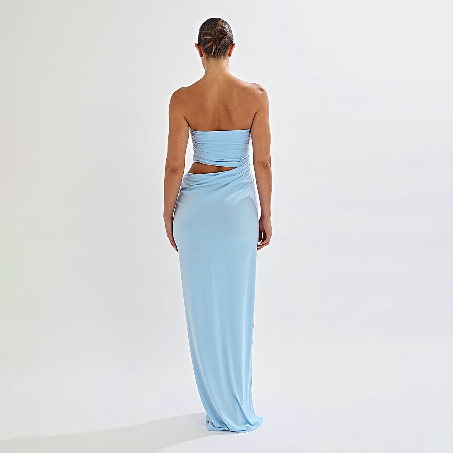 Spring Sexy Tube Top Pleated Slim Fit Sheath Personality Street Dress Long Dress