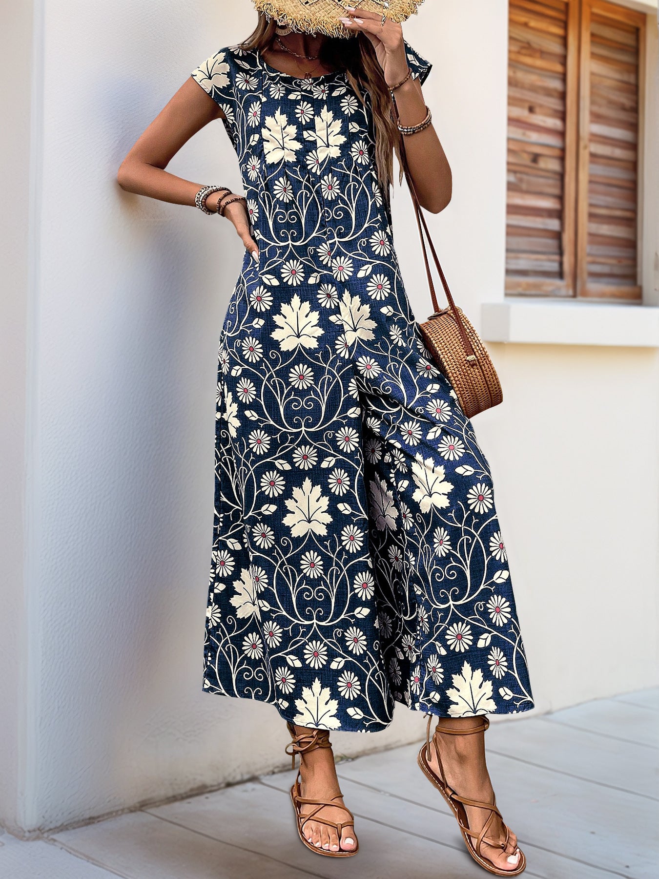 Summer Jumpsuit Printed Wide Leg Jumpsuit