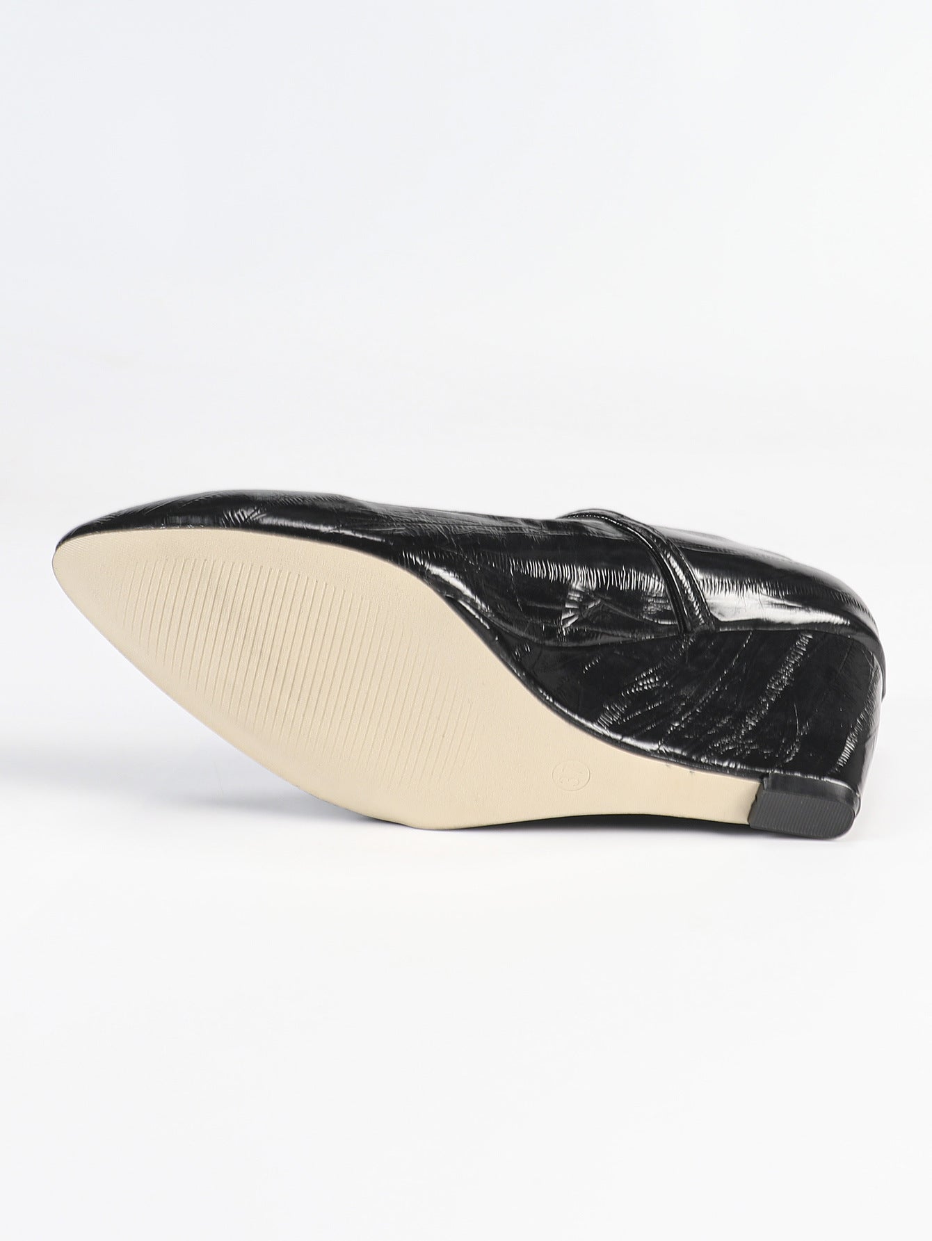 Pointed Wedge Height Increased by Platform Shoes Comfortable Platform High Heel Wedge Heels Party Dance Black