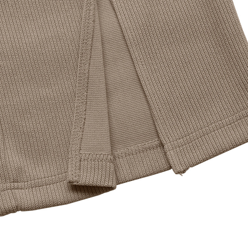 Autumn Office Casual Simple Loose High Waist Slit Solid Color Straight Leg Pants Women