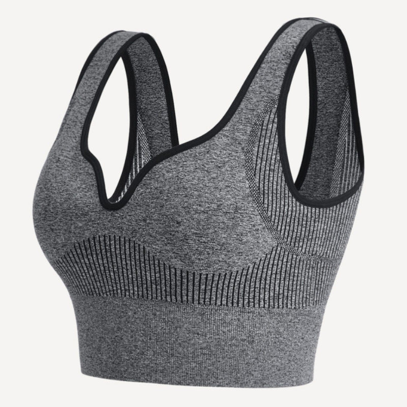 Seamless Knitted Yoga Underwear Quick Drying Breathable Beauty Back High Elasticity Gather Slim Sports Workout Bra