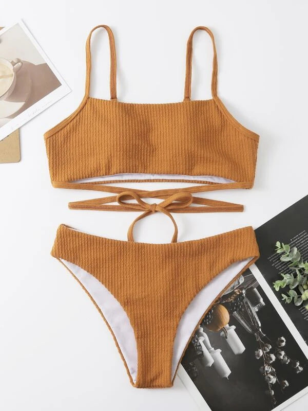 Swimsuit Split Swimwear Women Bikini Sexy High Waist Tether Swimsuit Women Swimwear