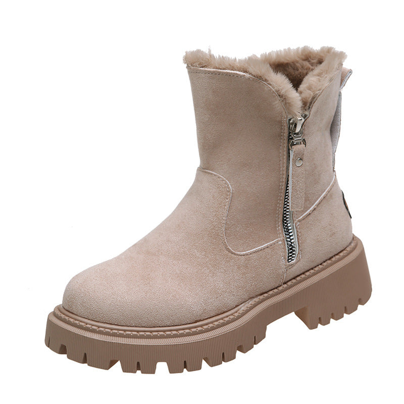 Mid Calf plus Velvet Platform Cotton Padded Boots Women Arrival Thickened Warm Snow Boots