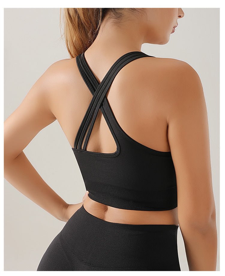 Sexy Tight Knitted Seamless Yoga Suit Moisture Wicking Quick Drying Sports Underwear Outdoor Exercise Yoga Clothes