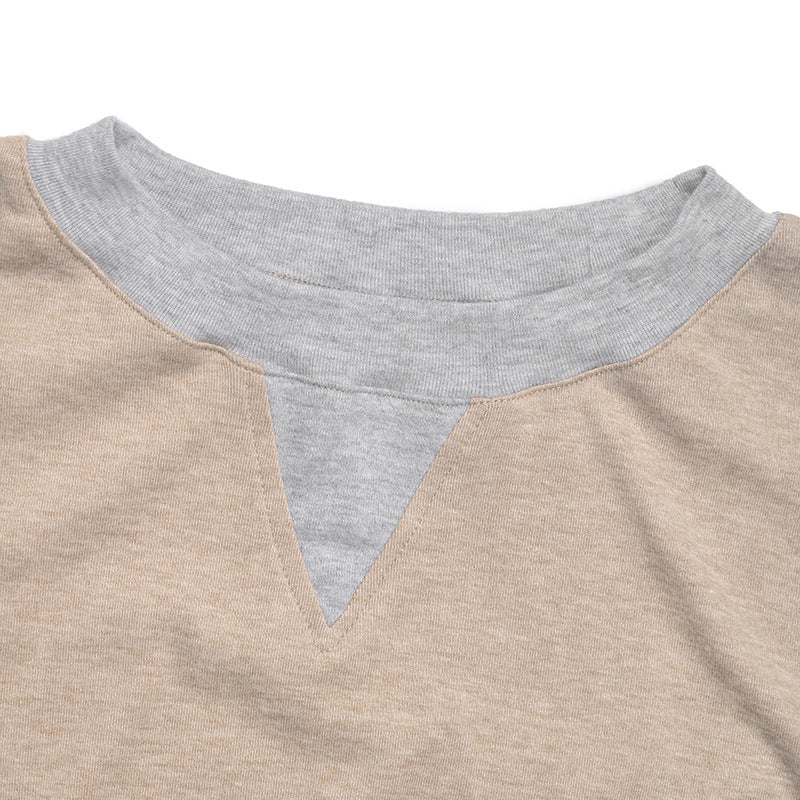 Autumn Casual round Neck Long Sleeve Color Blocking Sweatshirt for Women