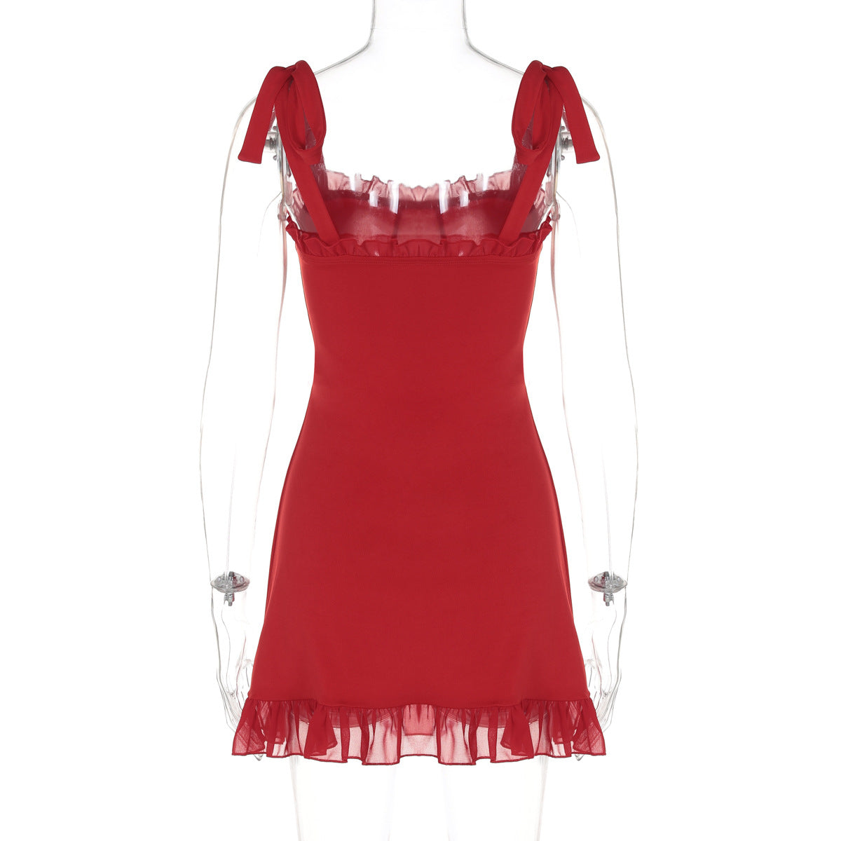 Women Clothing Summer Sexy Low Cut off Neck Strap Slim Fit Waist Controlled Slimming Dress