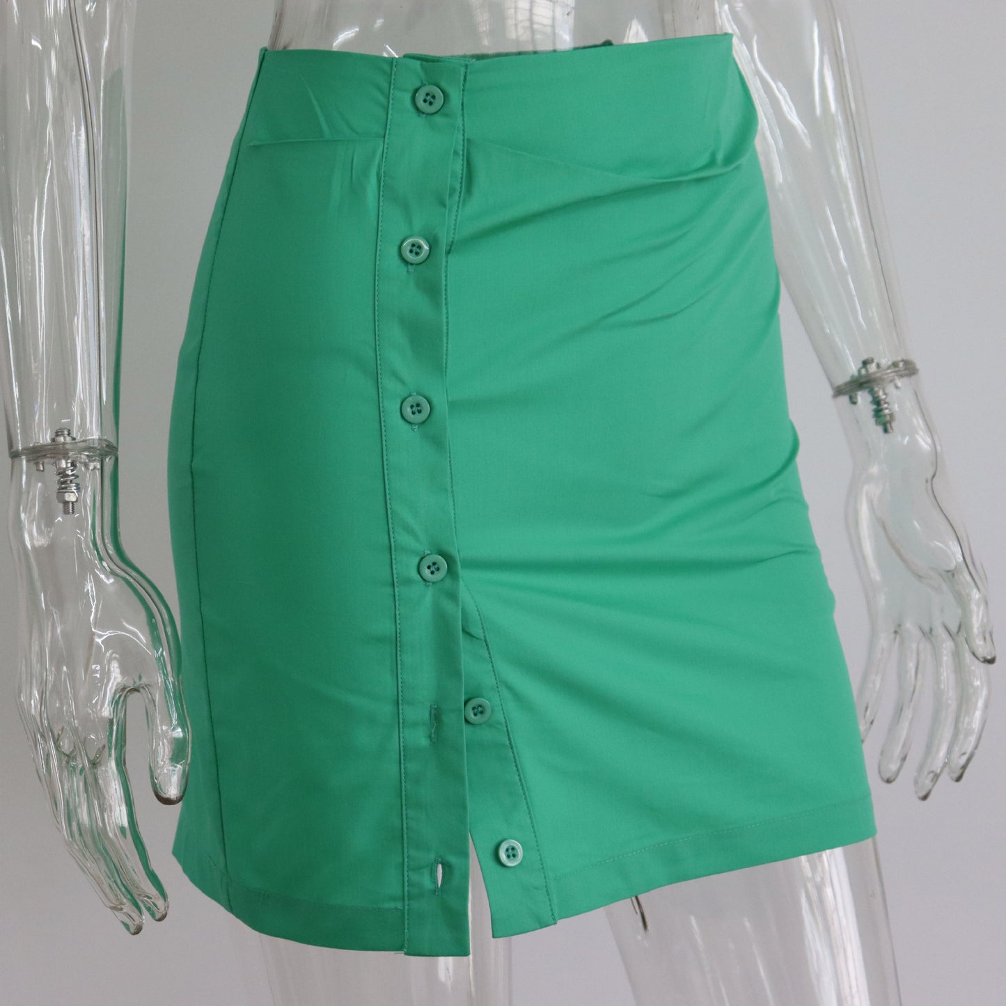 Spring Summer Two Piece Set Sexy Collared High Waist Short Sleeve Shirt Outfit