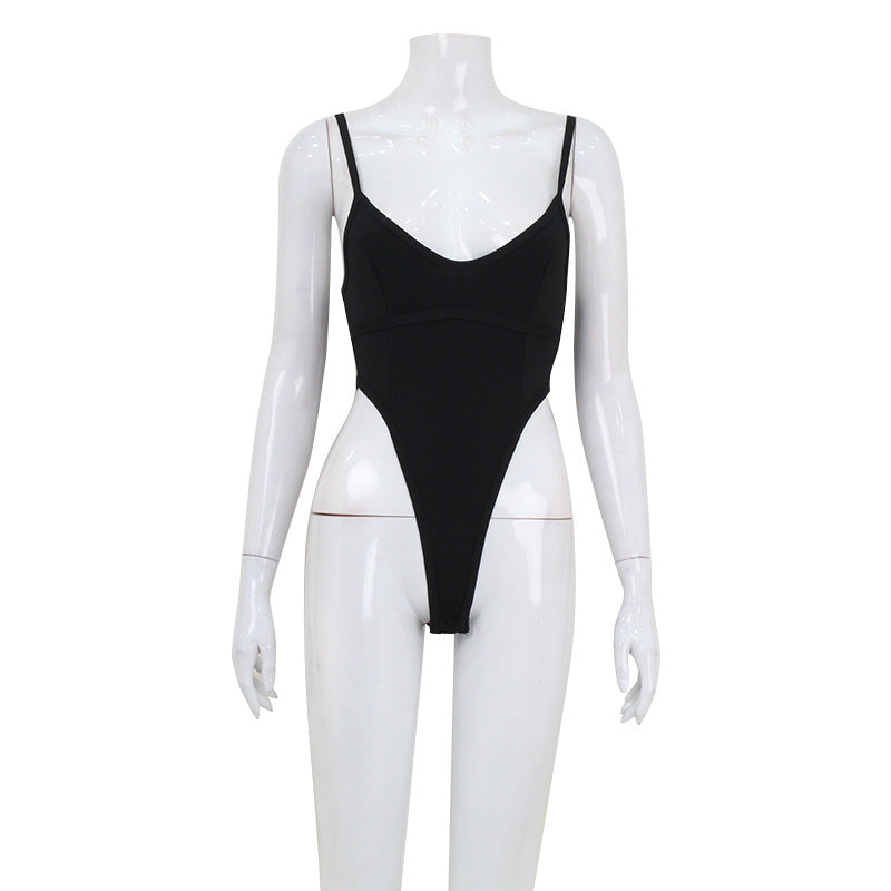 Women Clothing Sexy U Neck Sleeveless Jumpsuit High Waist Sexy Figure Flattering Top