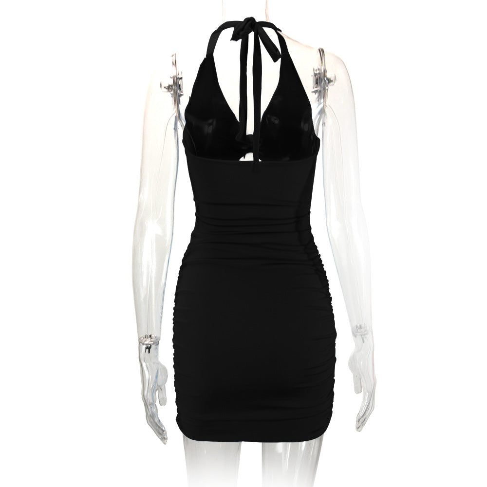 Summer Women Clothing Halter Backless Slim Sheath Sexy Dress