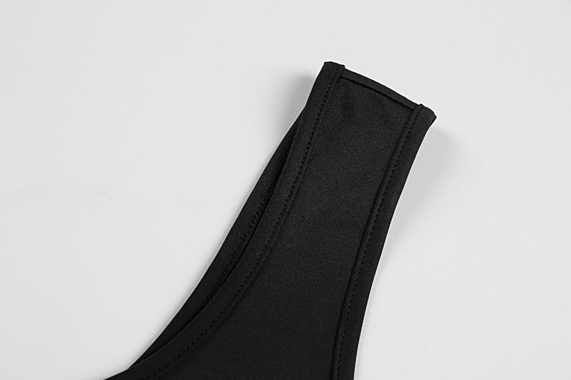 Women Clothing Summer Solid Color Sling Backless Hip Raise Skinny Sports Jumpsuit