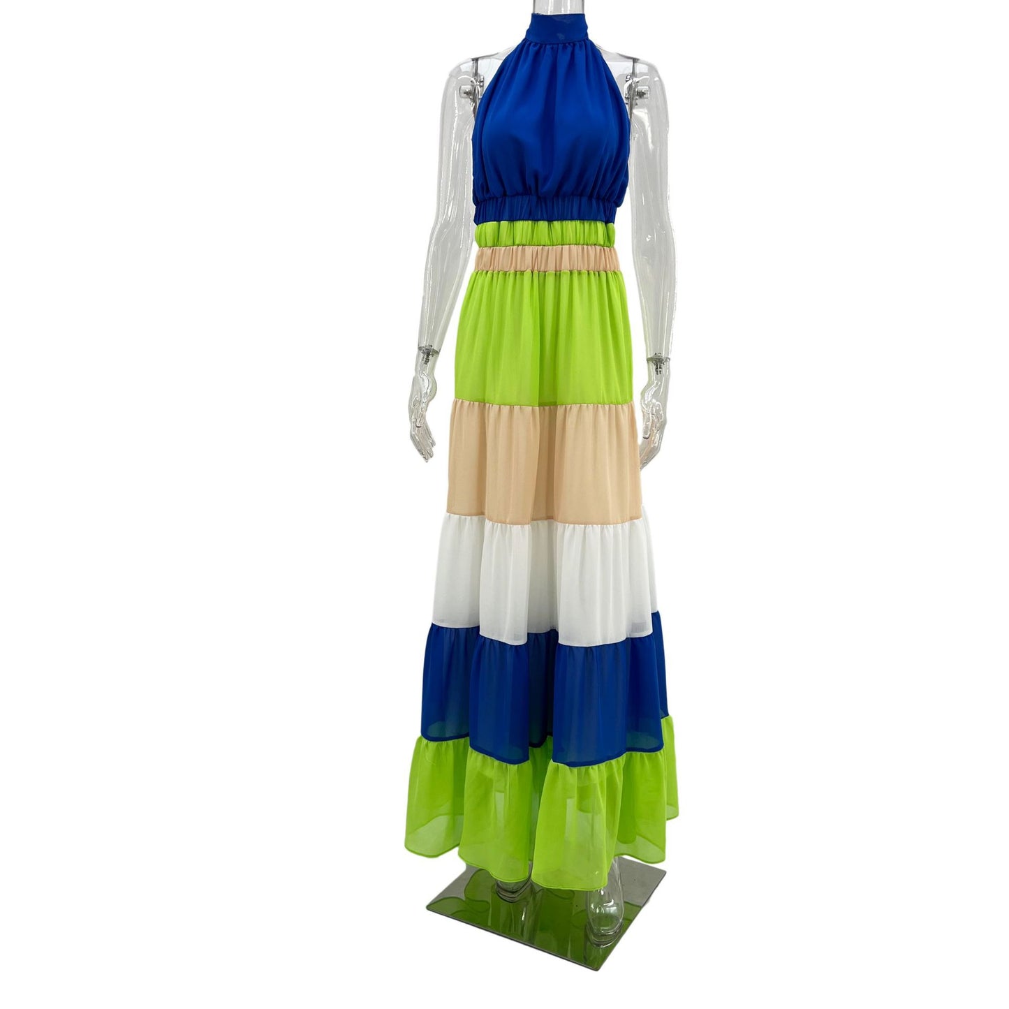 Casual Vacation Chiffon Stitching Women Dress