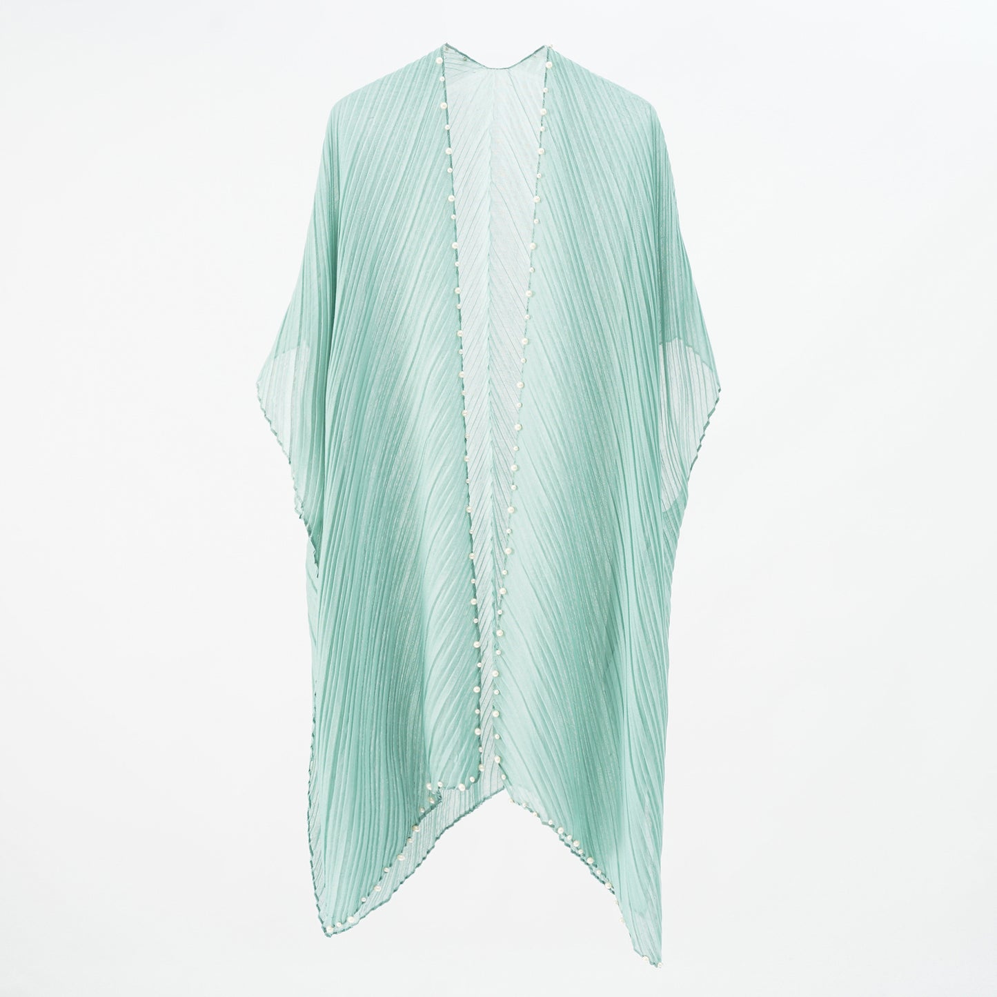 Pearl Breasted Solid Color Blouse Beach Dress Sunscreen Sexy Shawl Blouse Seaside Vacation Cardigan
