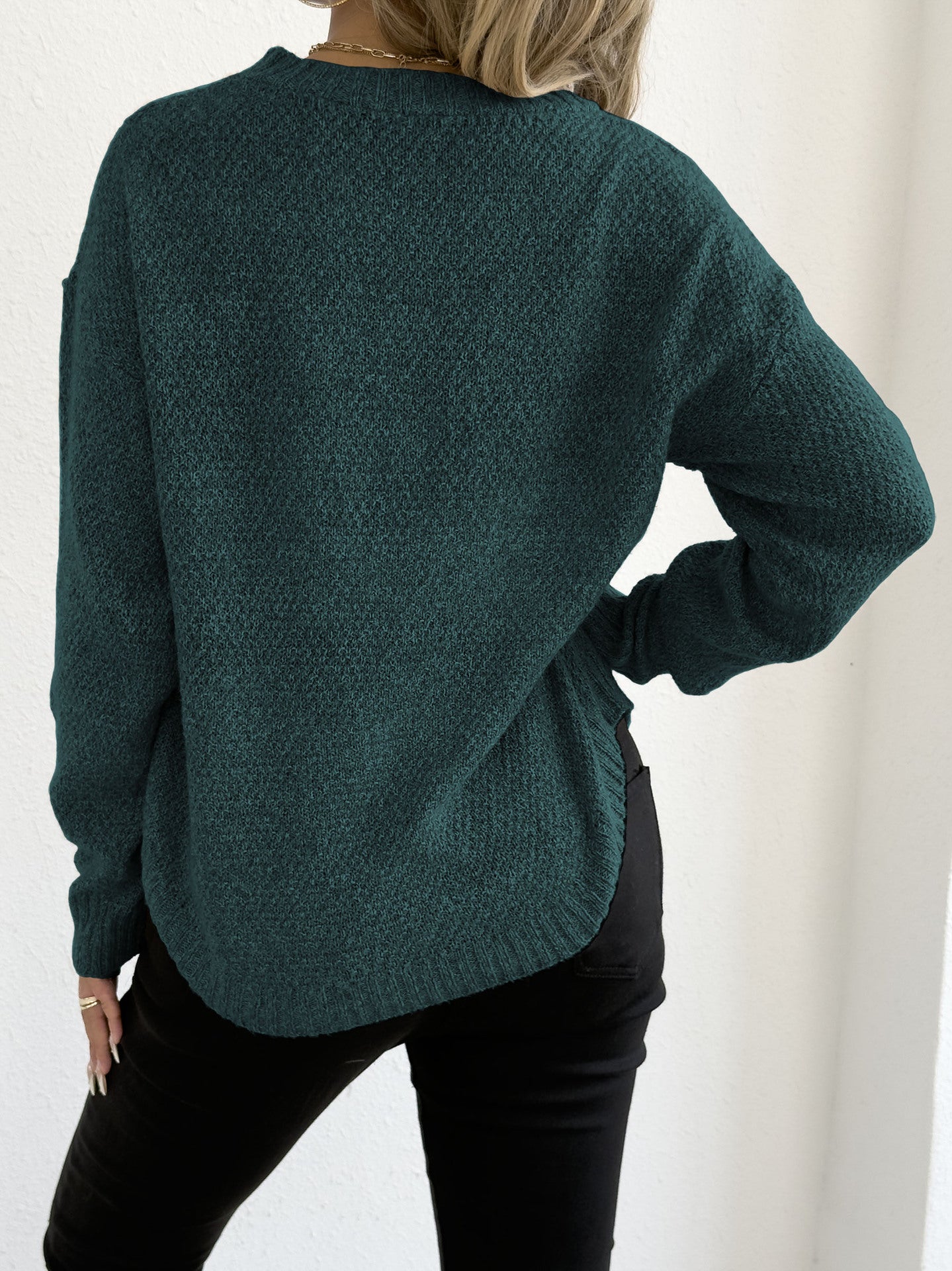 Women Autumn Winter Pullover Top Women Clothing Velvet Woven Sweater Casual Bottoming Shirt round Neck Sweater