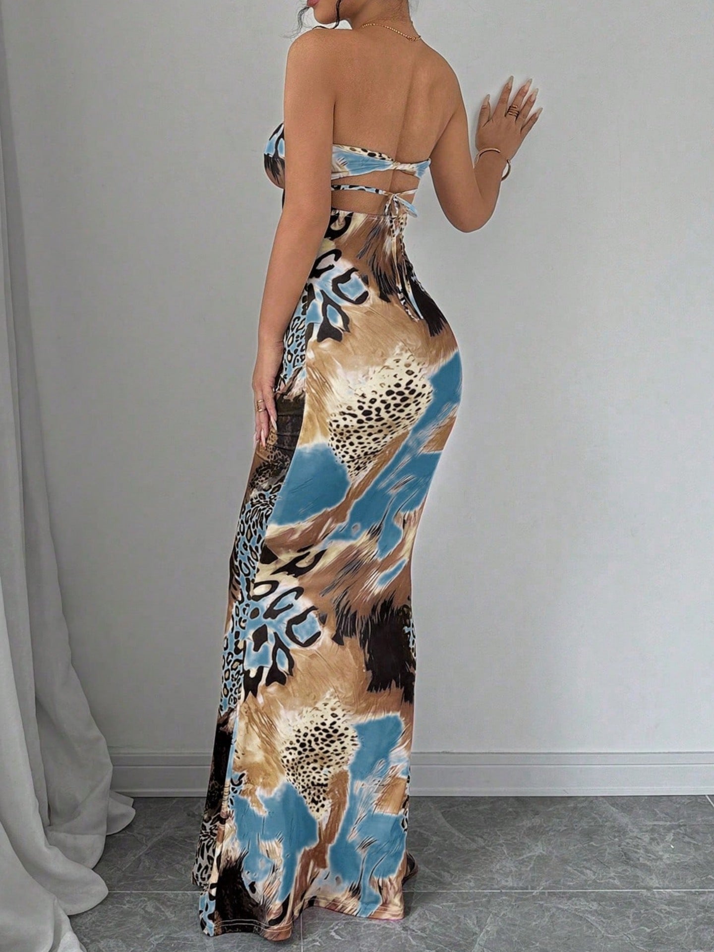 Summer Women Clothing Sexy Pure Want to Print Tube Top Sleeveless Backless Dress