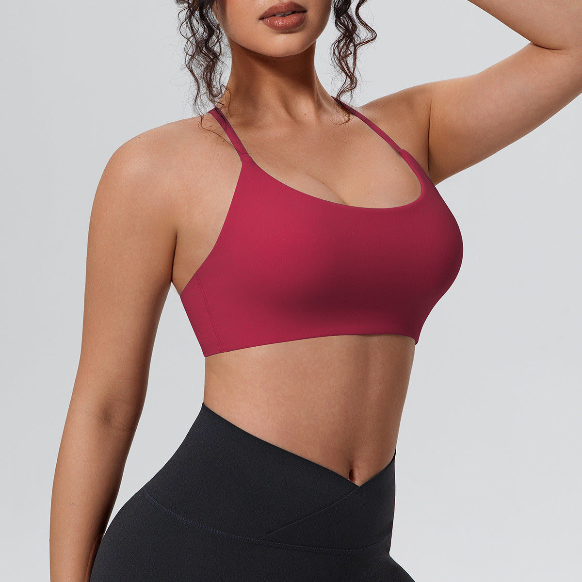 Sports Underwear Push up Sexy Spaghetti Strap Beauty Back Sling Yoga Bra Running Workout Vest Women