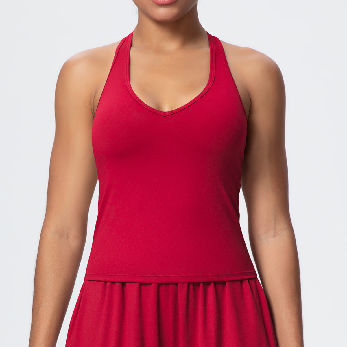 Brushed Solid Color Yoga Vest V Shaped Tight Back Spaghetti Strap Sports Underwear Running Workout Fitness Clothes