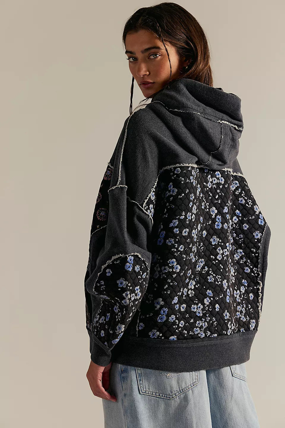 Autumn Winter Women Clothing Hooded Embroidery Stitching Sweater Pullover Casual Top Women