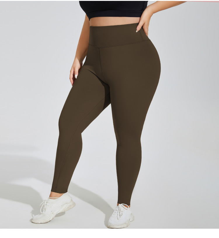 plus Size Thin Yoga Wear Yoga Pants Nude Feel Breathable High Waist Peach Skinny Hip Raise Exercise Workout Pants Women