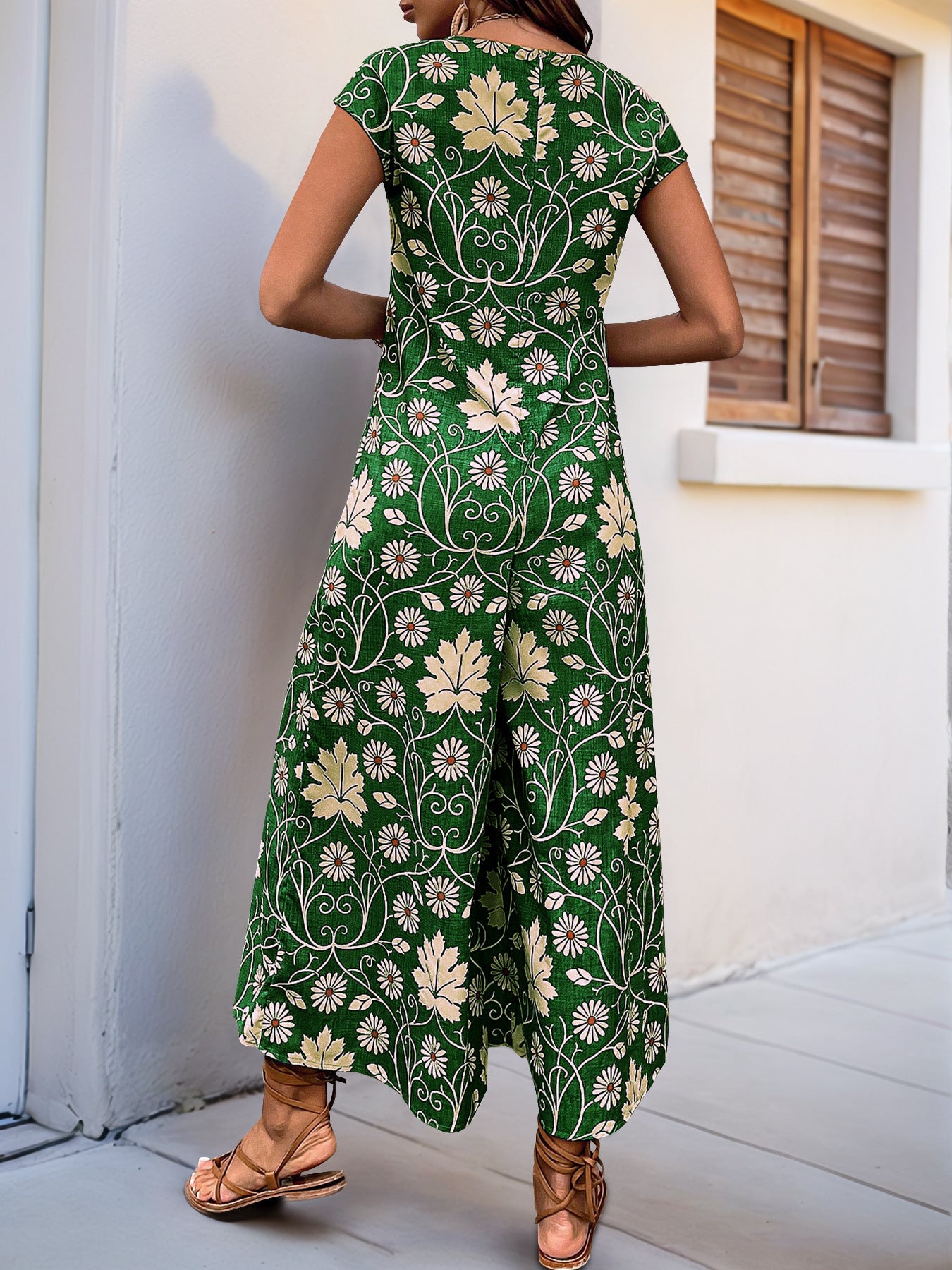 Summer Jumpsuit Printed Wide Leg Jumpsuit