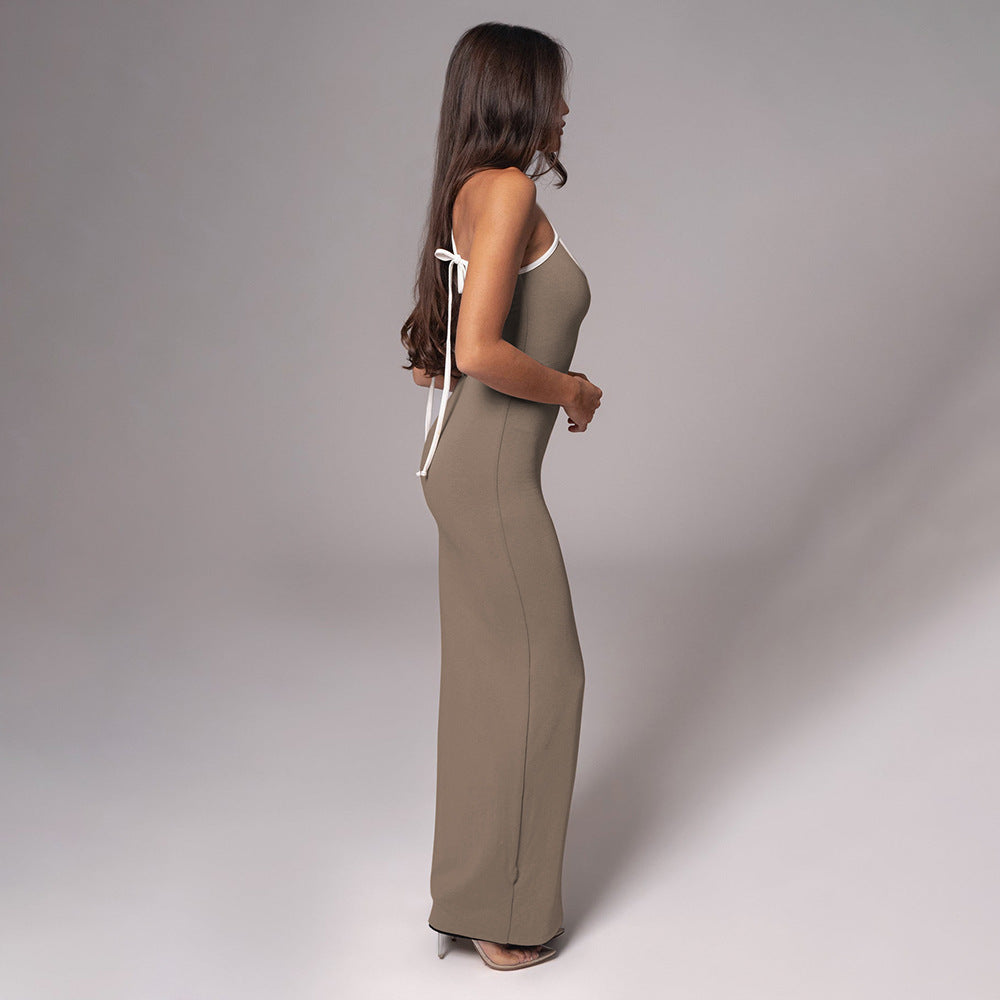 Autumn Sexy Sheath Slim Fit Maxi Dress Sleeveless Sexy Suspenders Dress