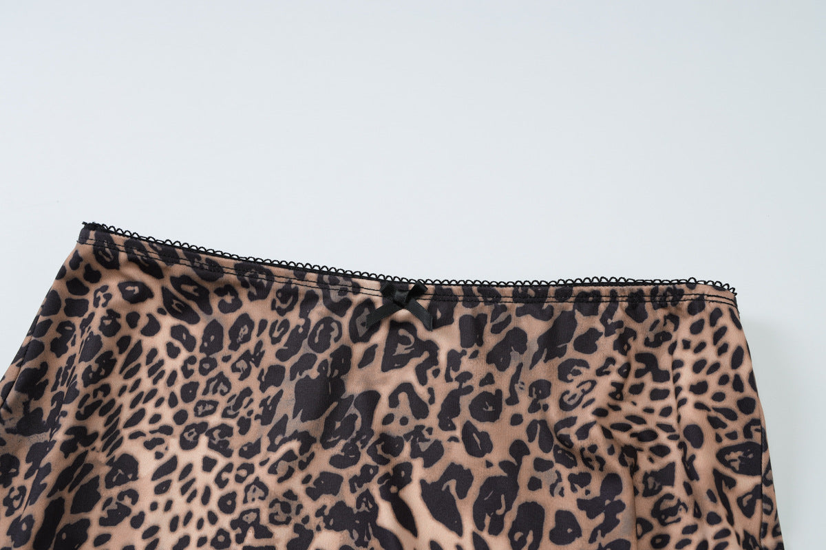Summer Sexy Leopard Print Printed Short Skirt Stylish Simple Skirt