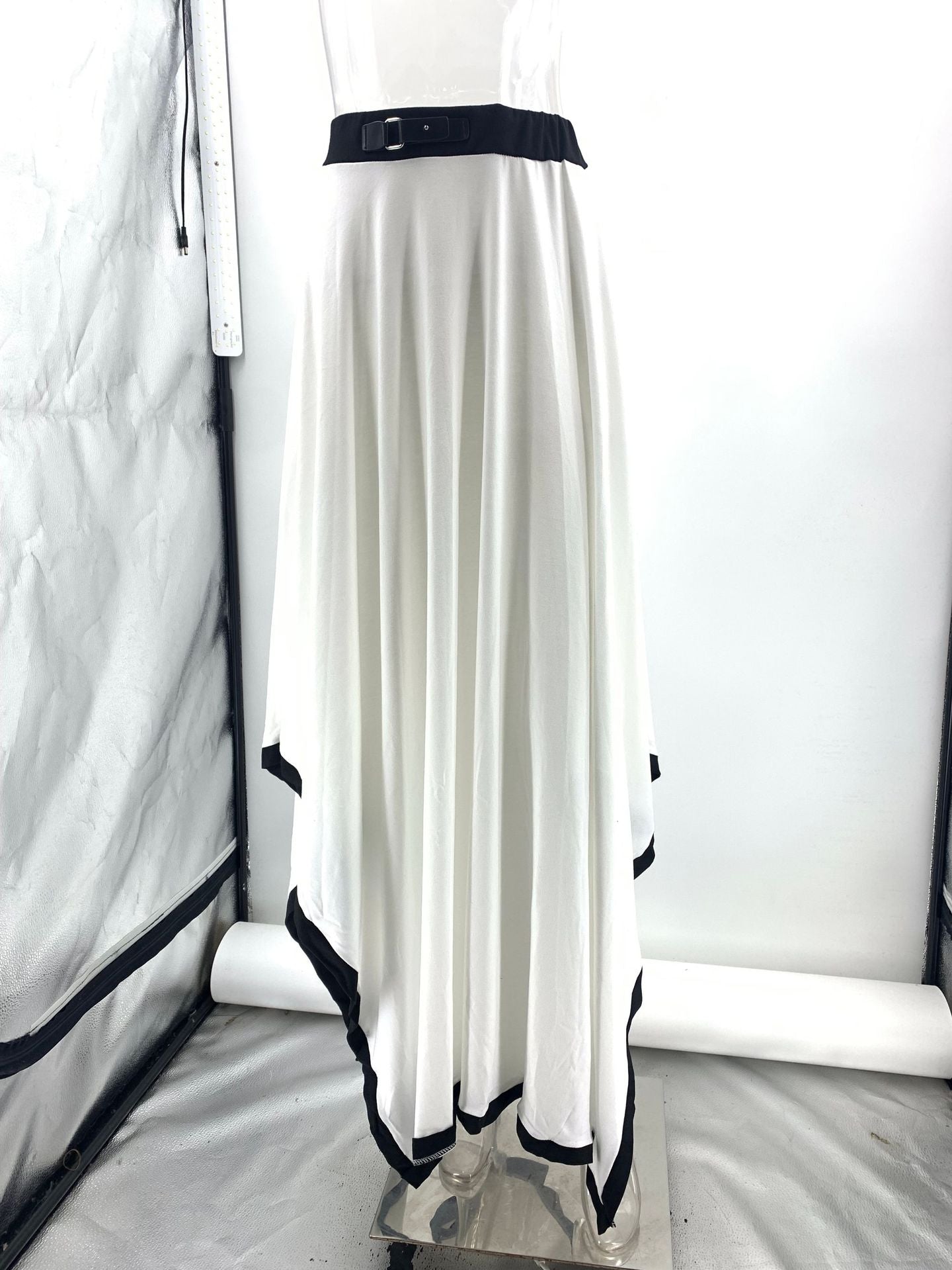 Spring Autumn Long Sleeve Irregular Asymmetric Solid Skirt Two Piece Set