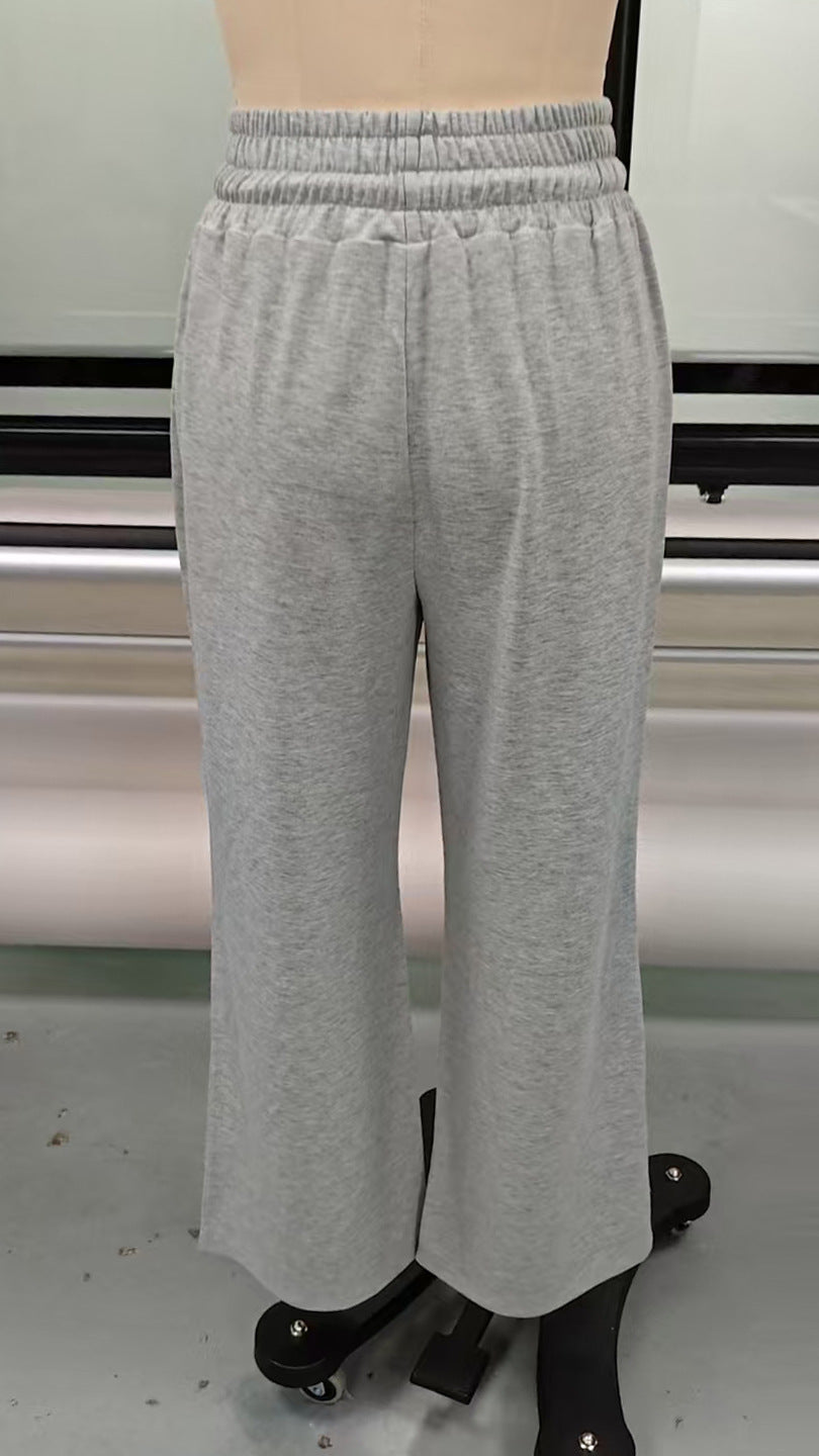 Autumn Winter Solid Color Women Clothes Casual Pants Loose Slimming Wide Leg Pants Office Trousers
