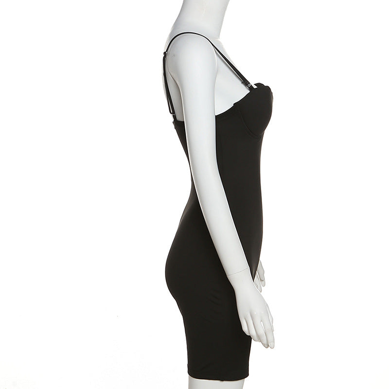 Autumn Winter Sexy Slim Fit Backless Low Cut Slimming Tight One Piece Hip Shorts for Women