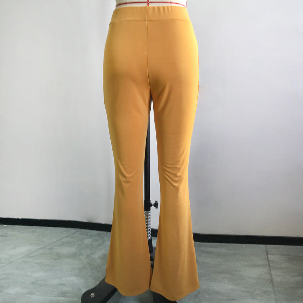 Autumn Solid Color Women High Waist Slimming Slim Pants Skinny Casual Pants