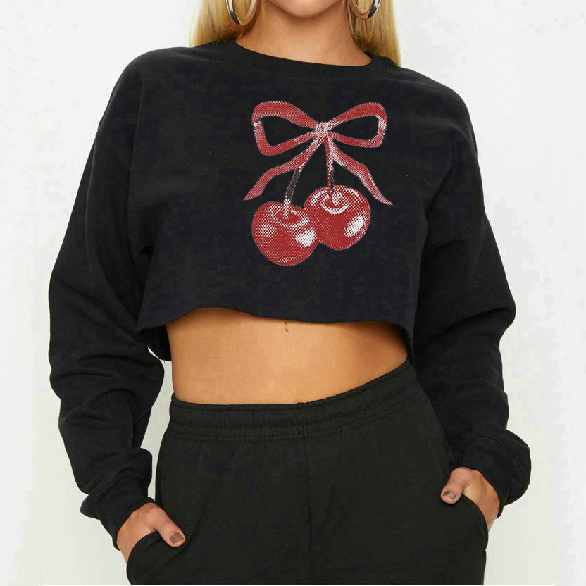 Street Hipster Sexy Top Short Long Sleeve Sweatshirt Autumn Winter Women Clothing