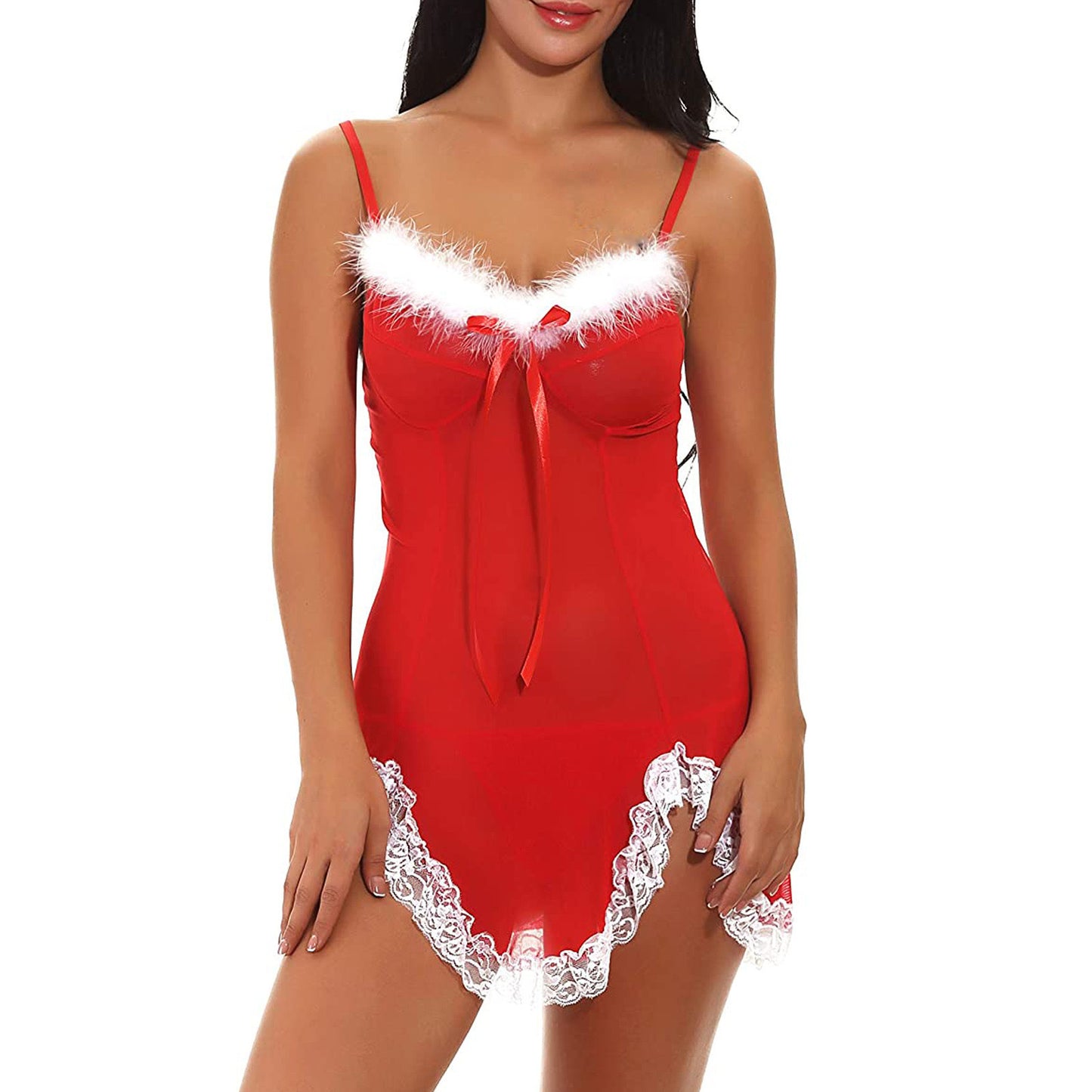 Christmas Clothing Sexy Mesh See through Underwear Suspender Christmas Stage Wear Party Uniform
