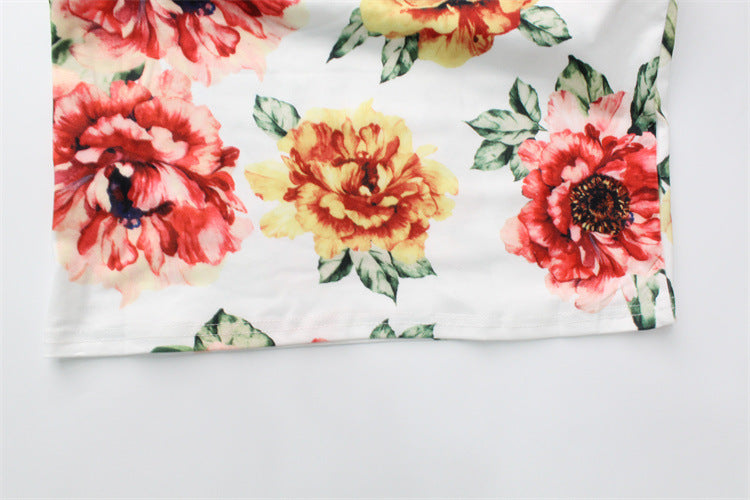Women Floral Printed Sexy Suspender Slim Slimming Elegant Dress Women