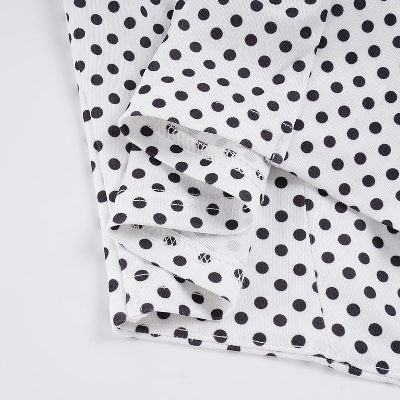 Printed Polka Dot Three Dimensional Floral Two Piece Sets Sexy Sexy Halter Vest Waist Shorts