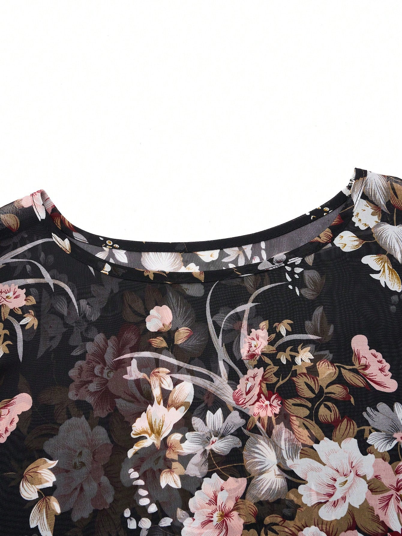 Women Clothing Chiffon Sexy See through Smock Top Chiffon Shirt
