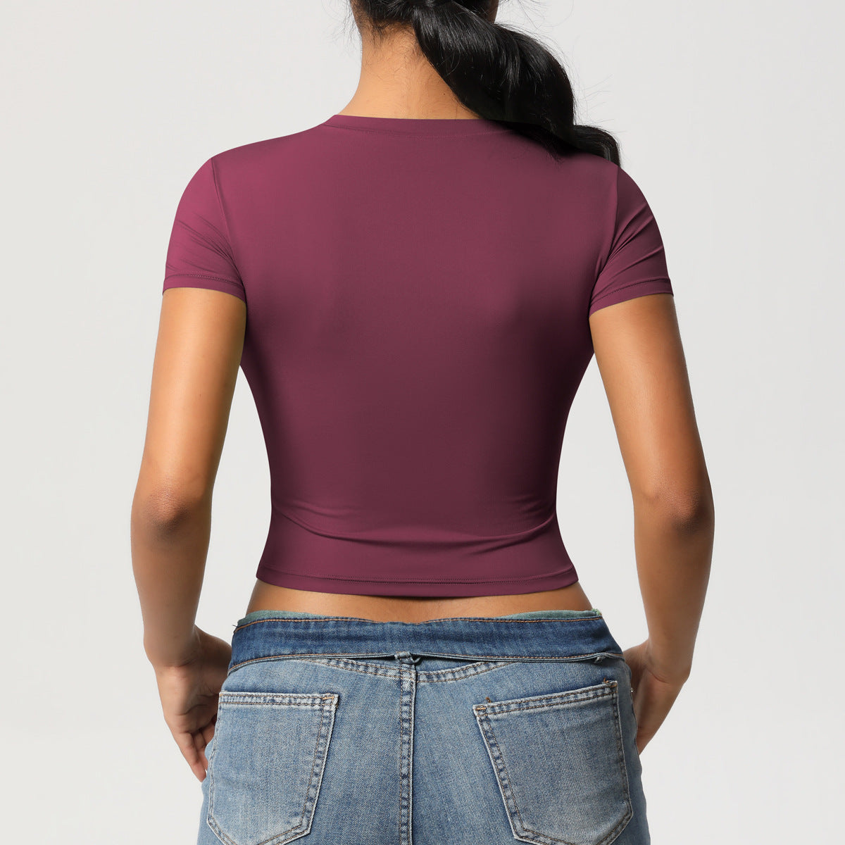 Casual Tight Quick Drying Workout Top Yoga Clothes Running Pilates Sports T shirt Short Sleeve