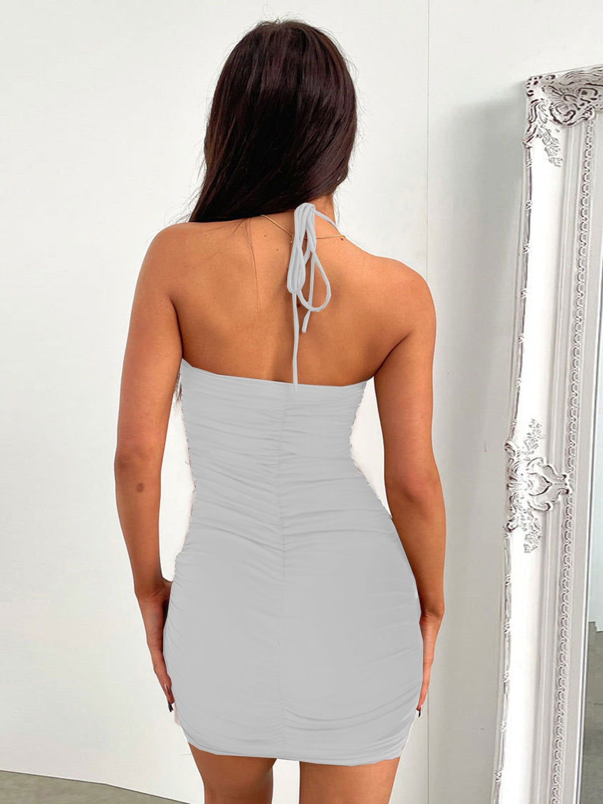Summer Dress Women Clothing Sexy Suspender Dress Lace Up Cutout Hip Dress