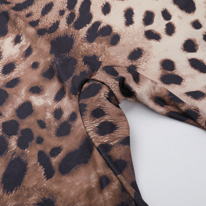 Spring Jumpsuit Street Slim Leopard Print Jumpsuit Women