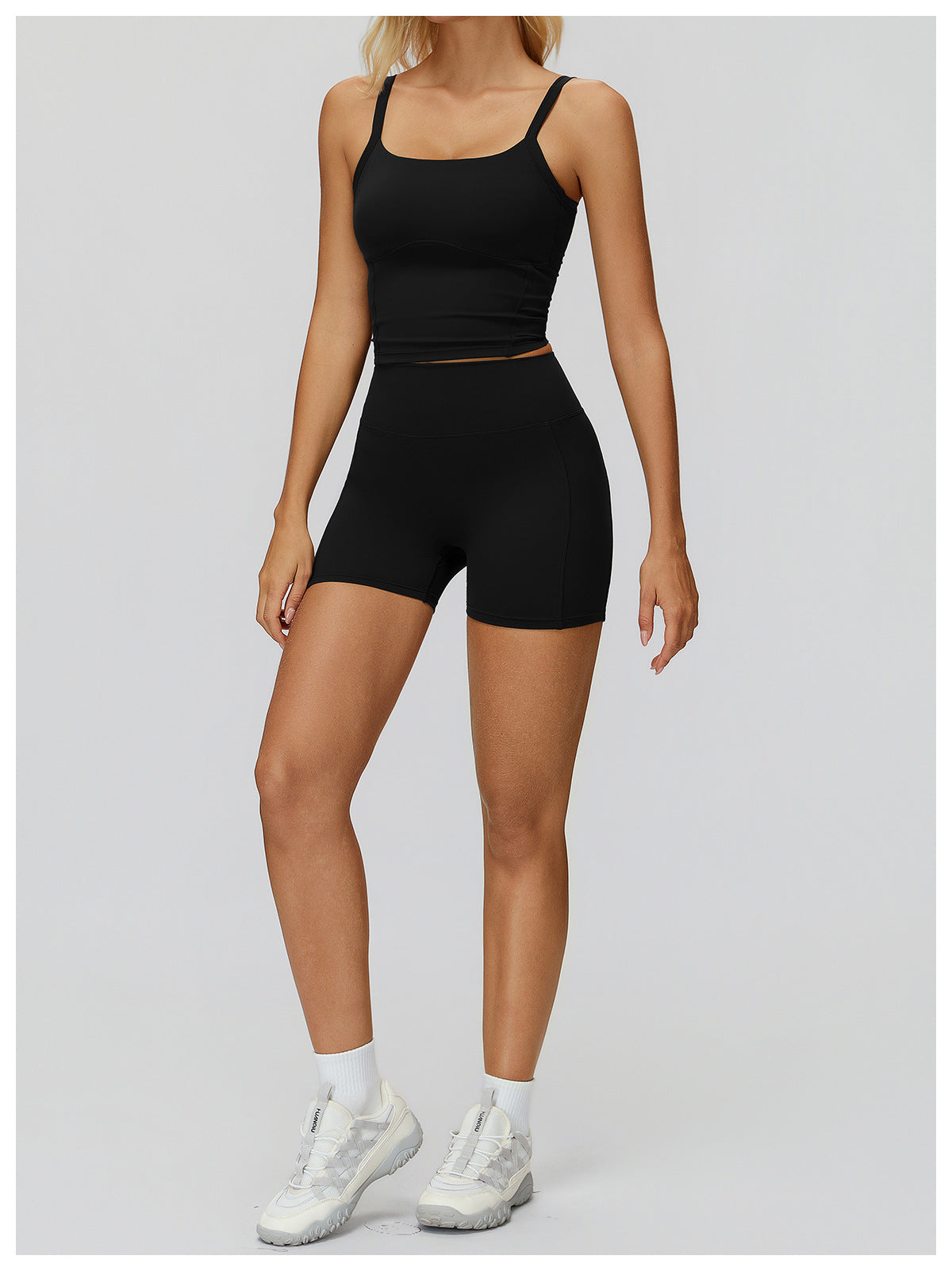 Brushed Yoga Shorts High Waist Pleated Slimming Tight Shorts Women Outdoor Running Sports Workout Clothes