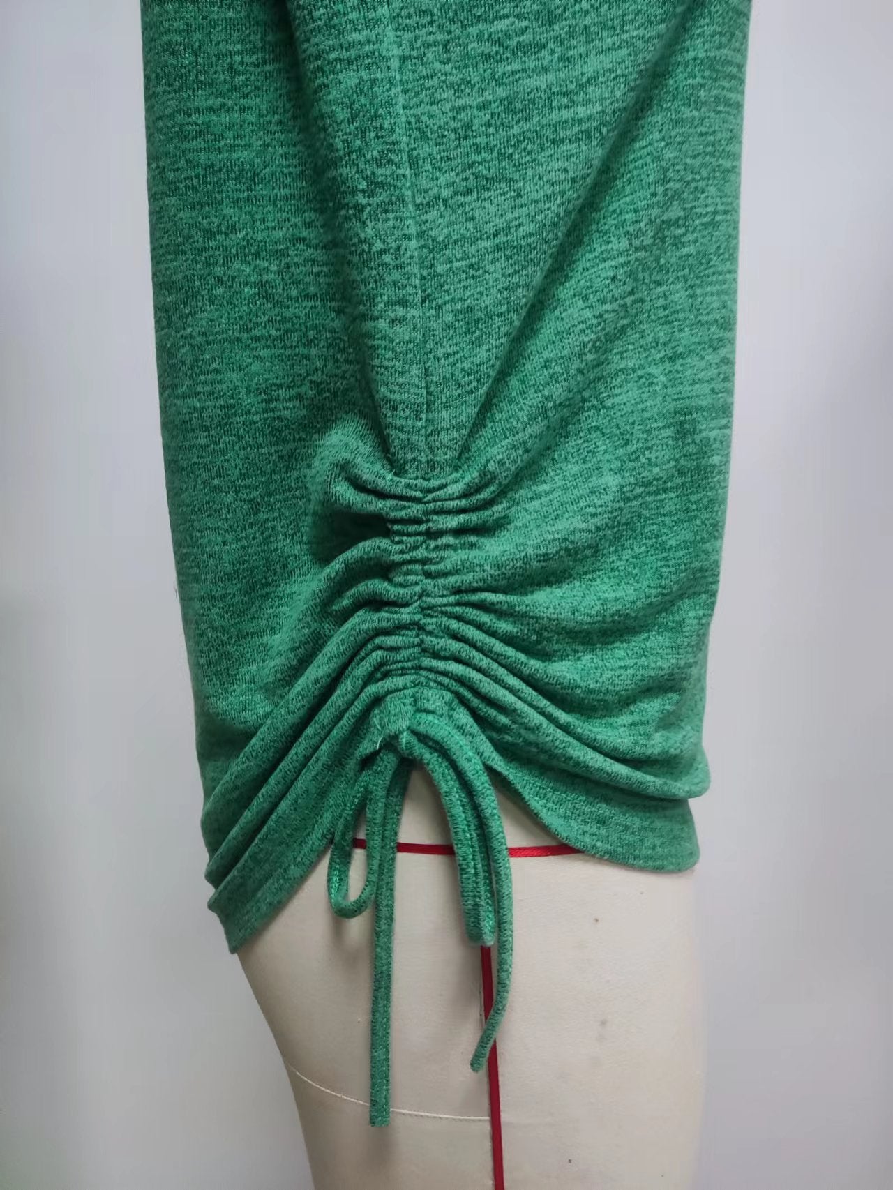 Autumn Winter Solid Color Long Sleeve V Neck Pleating Loose Itting T Shirt Top Ladies