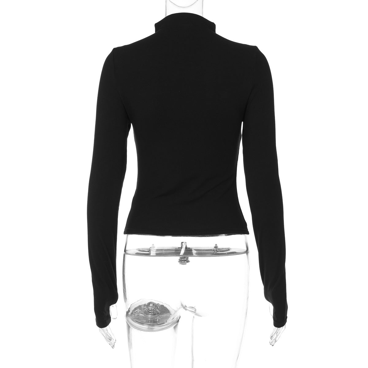 Women Clothing Summer Slim Fit Cropped Long Sleeved Knitted T shirt Top