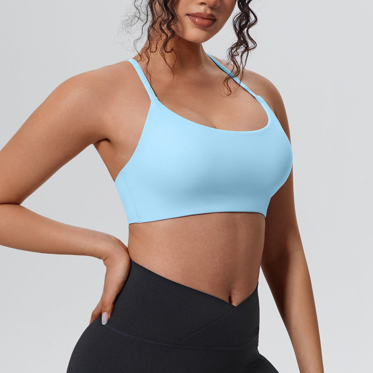 Sports Underwear Push up Sexy Spaghetti Strap Beauty Back Sling Yoga Bra Running Workout Vest Women