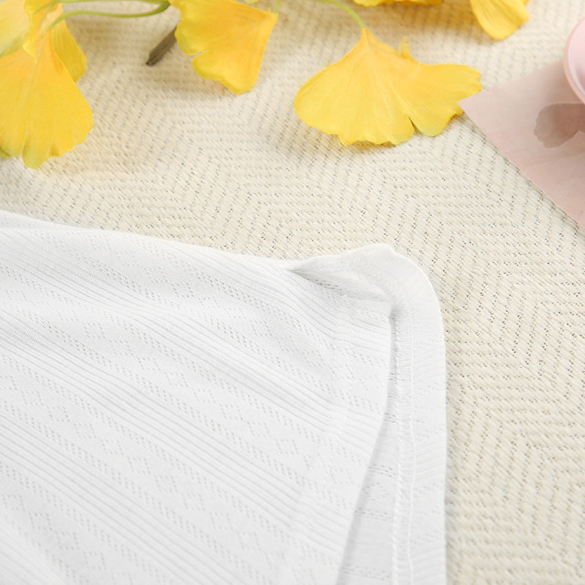 Summer Sexy Knitted Suspender Shorts Ladies Homewear Jacquard White Cool Pajamas Two Piece Set